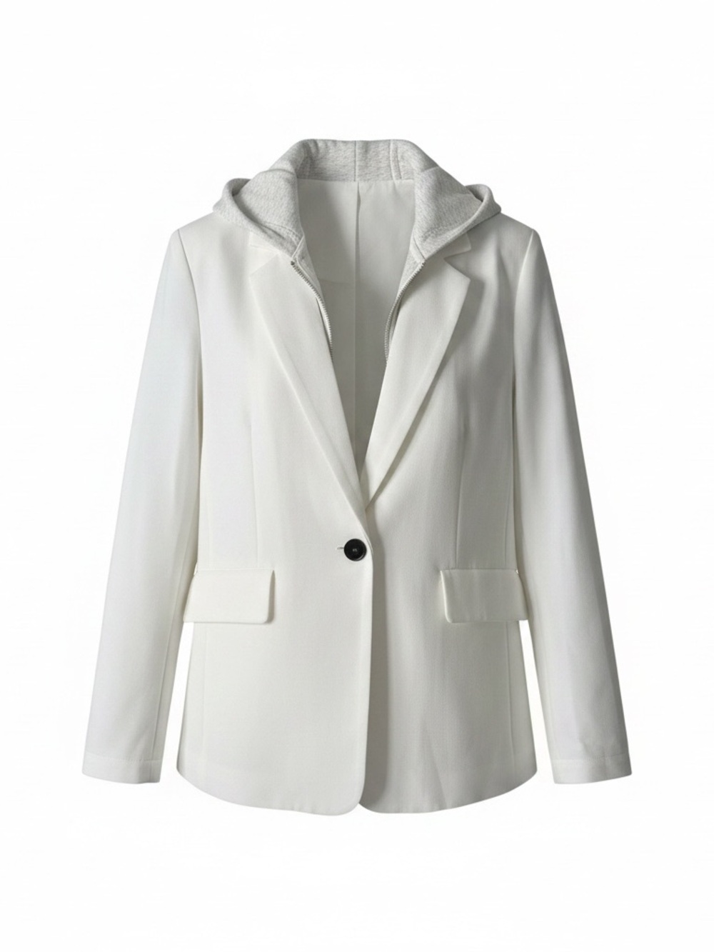 Six Fifty Dove White Hooded Blazer Jacket Size Medium